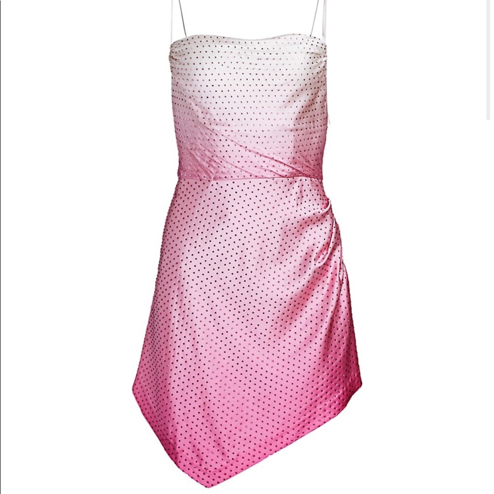 Retrofete Auris Silk Satin Tie-Dye Asymmetric Mini Dress (Sold Out)